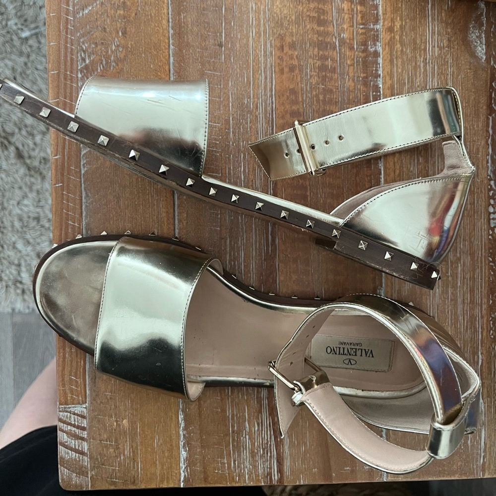 Gold Valentino (studded) sandals